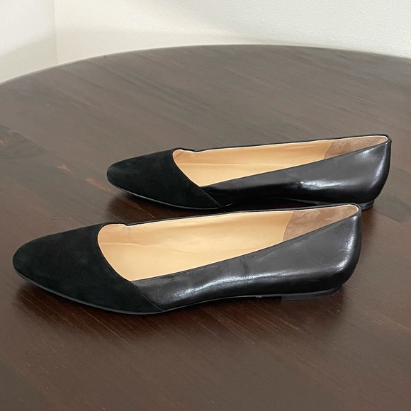 Cole Han Leather and Suede Black Flats Size 8 - Picture 3 of 7